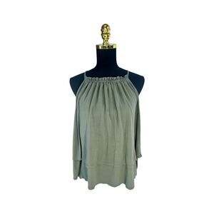 LOFT Green Layered Halter Top Women’s XL – Rayon | Layered |